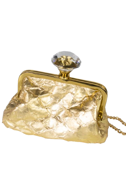 Clutch Noir Pirarucu Ouro